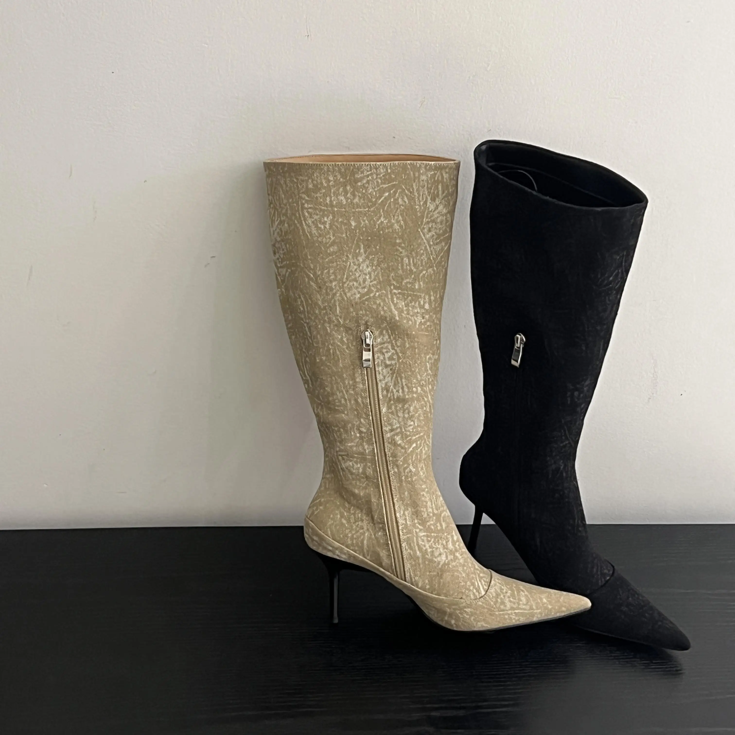 Женские резиновые сапоги на молнии пикантные сексуальные женские туфли высоком