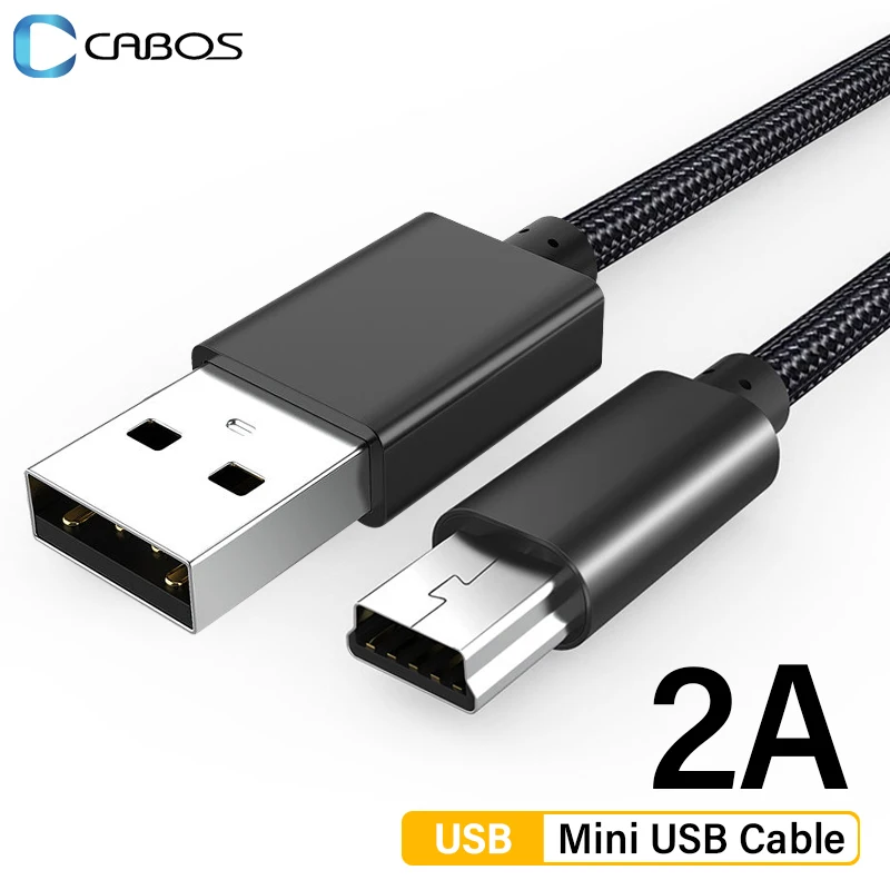 Mini USB Cable Mini USB to USB 2A Fast Data Charger Cable for MP3 MP4 Player Car DVR GPS Digital Camera HDD Laptop Mini USB