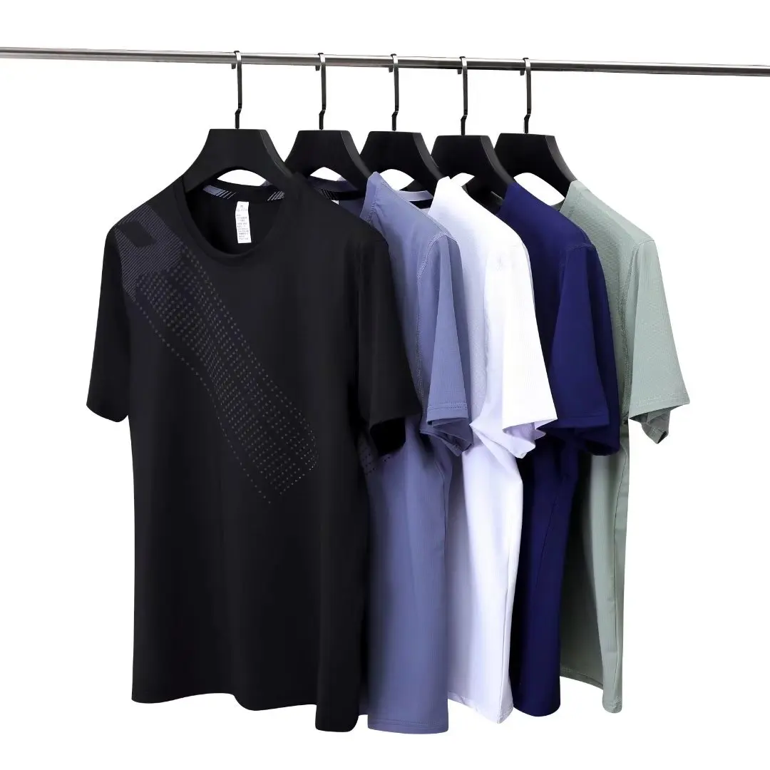 

Мужские быстросохнущие шелковые рубашки для бега с короткими рукавами 2022 для молодых мальчиков и взрослых уличные спортивные футболки для ...