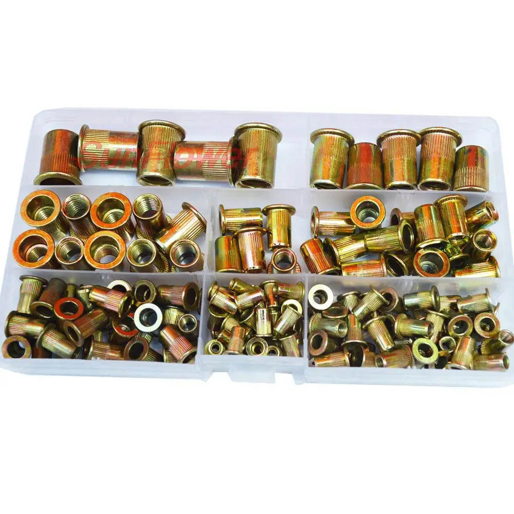 

150 шт., оцинкованные рифленые гайки из углеродистой стали M3M4M5M6M8M10M12