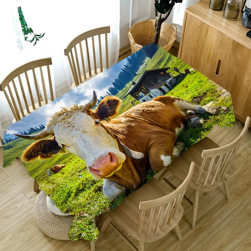 Прямоугольная скатерть с 3d-изображением природного ландшафта праздничные