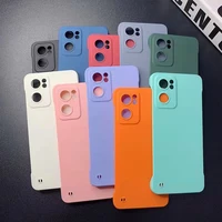 for oppo reno7 pro 5g fine hole all inclusive lens frameless phone case ultra thin matte hard pc borderless protective cover