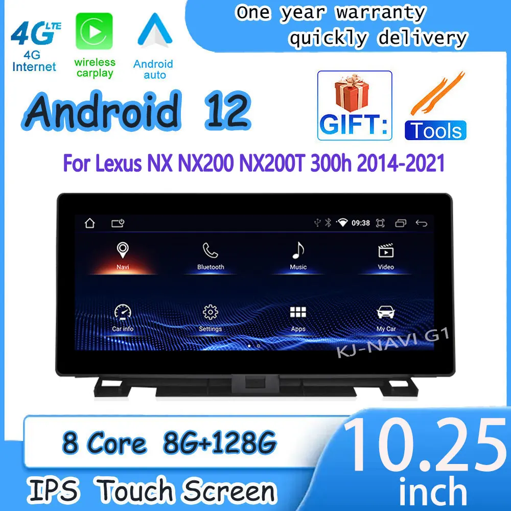 

Автомагнитола на Android 12 8 + 128G для Lexus NX NX200 NX200T 300h 2014-2021 с GPS-навигацией, мультимедийный плеер для CarPlay, Авторадио, стерео