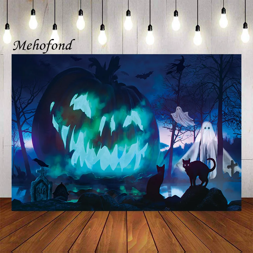 

Mehofond фон для фотосъемки «Хеллоуин» лес ужас кладбище призрак тыква дети День Рождения Вечеринка Фотостудия
