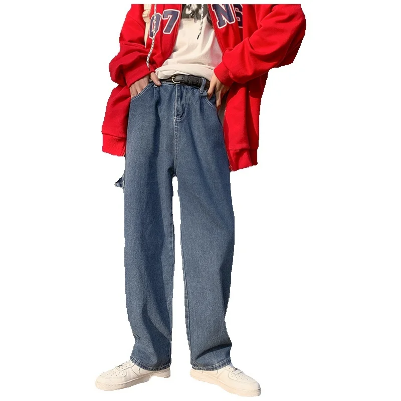 Blue Black Baggy Jeans Men Fashion Casual Cargo Jeans Men Streetwear Hip Hop Loose Straight Denim Pants Mens Trousers S-2XL