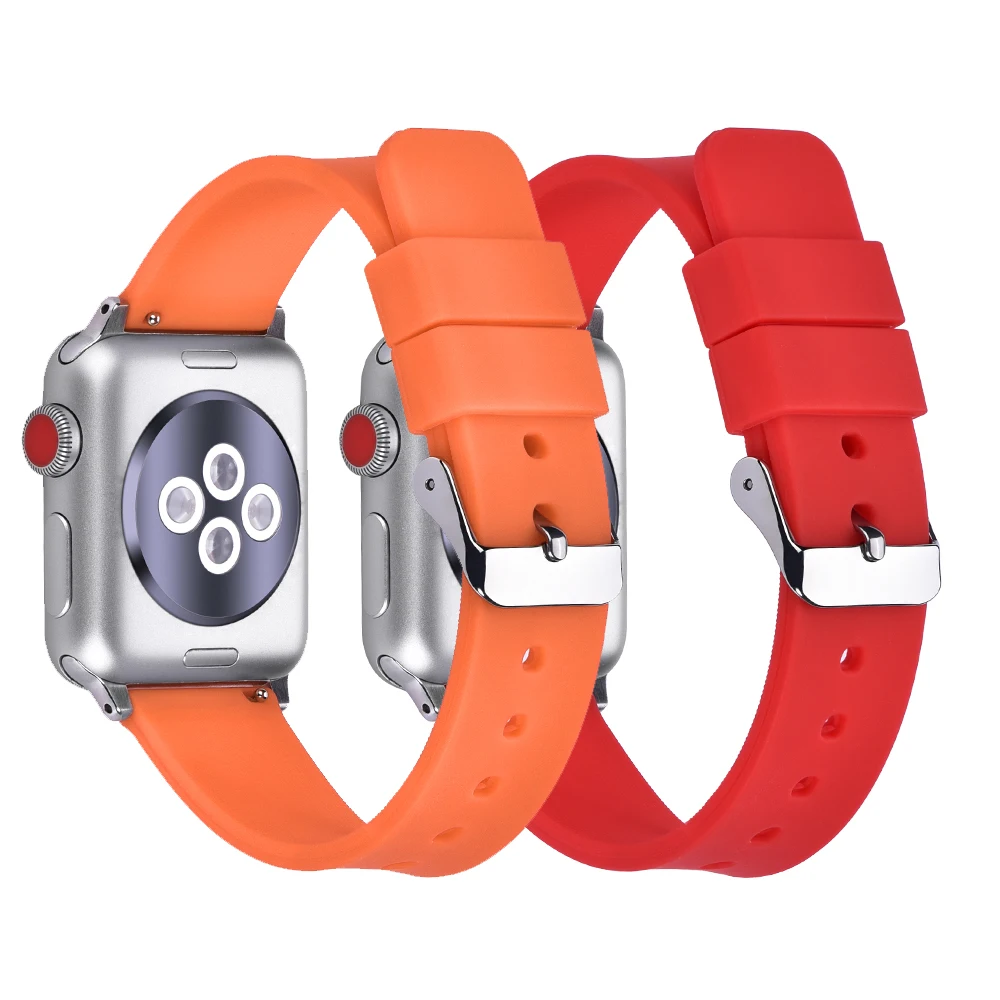 

Band For Apple Watchbands 38mm 40mm 41mm Silicone Bracelet For iWatch Series 8/7/SE/6 5 4 3 2 1 For 42mm 44mm 45mm 49mm Straps