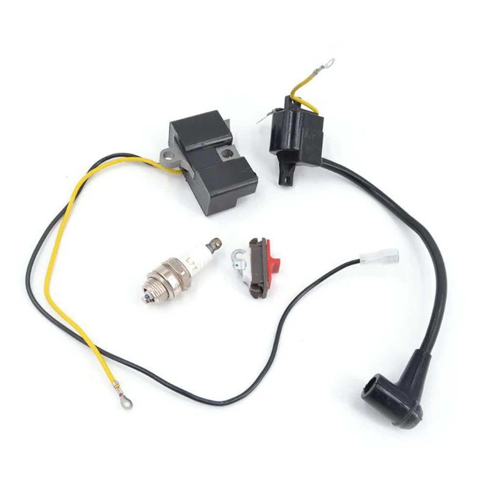 

2 Pcs Ignition Coil Module Kit Spark Plug Set Kill Switch For Husqvarna 61162 266 For Jonsered 630 670 Chainsaw Accessories