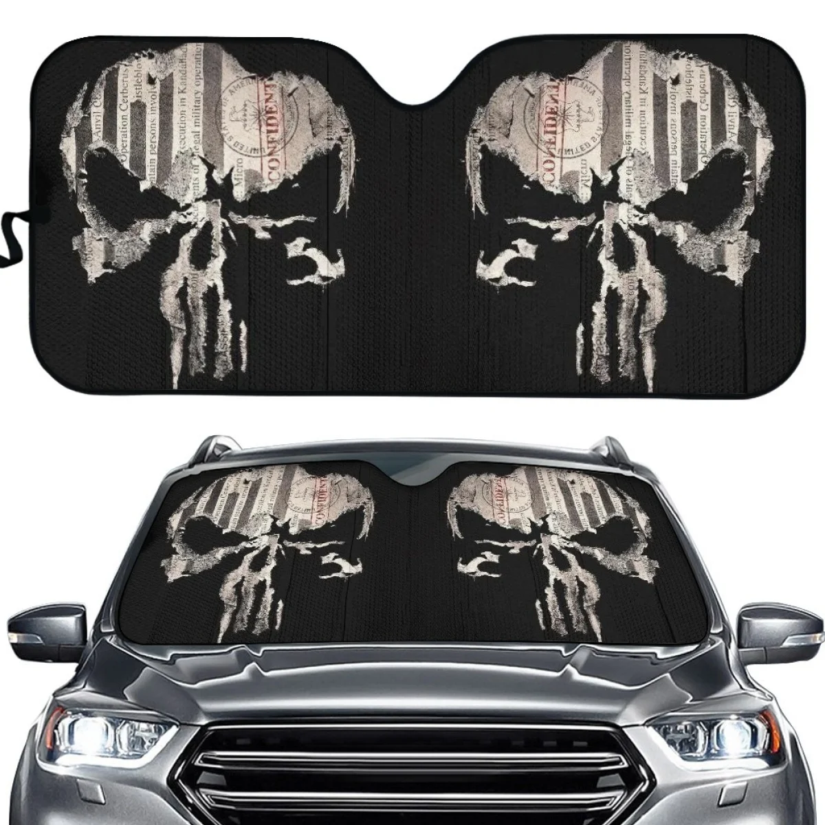 

Fashion History Punisher Car Sun Shade for Windshield UV and Heat Durable Car Windshield Sun Shade Sunshade 2023