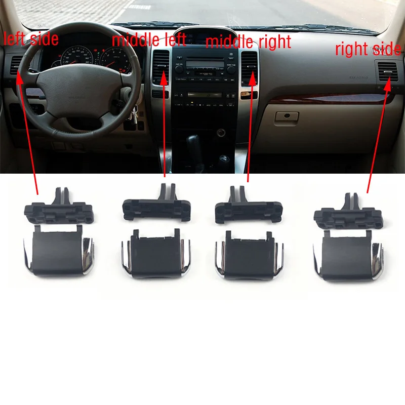 

Автомобильный передний кондиционер для приборной панели, выход кондиционера A/C, вентиляционные отверстия Tab клипса для Toyota Land Cruiser Prado LC120 2003-2009