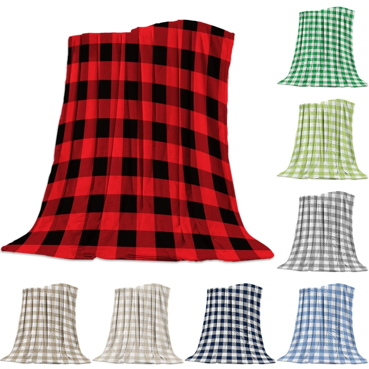 

Red Black Checkered Plaid Geometric Bedspread Bed Cover Coverlet Blanket Throws Cover Anti-Static Reversible All-Season Deep