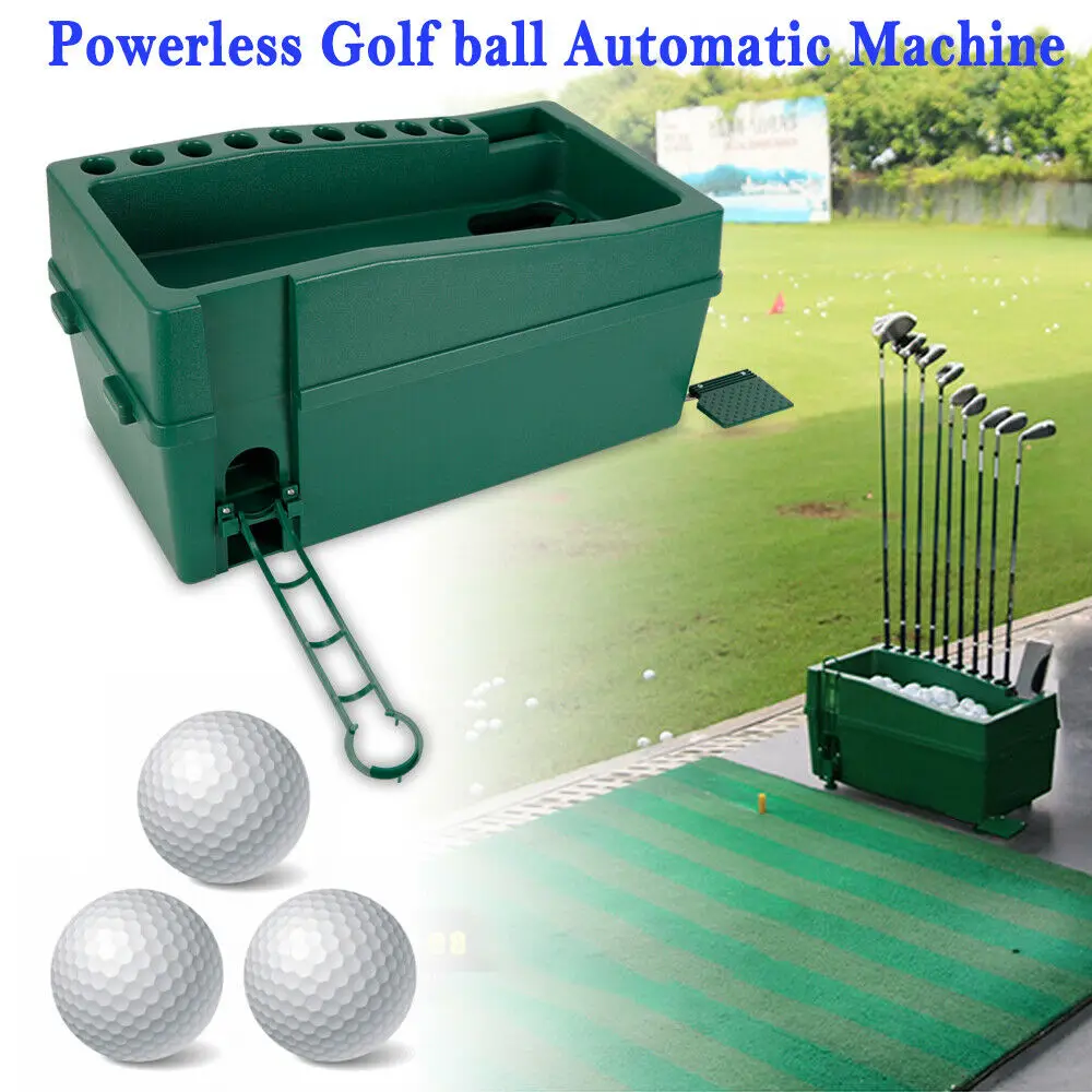 Dispenser Auto Tee Up Machine W/ Cue Holder Green Automatic Golf Ball Dispenser Golf Ball Pitching