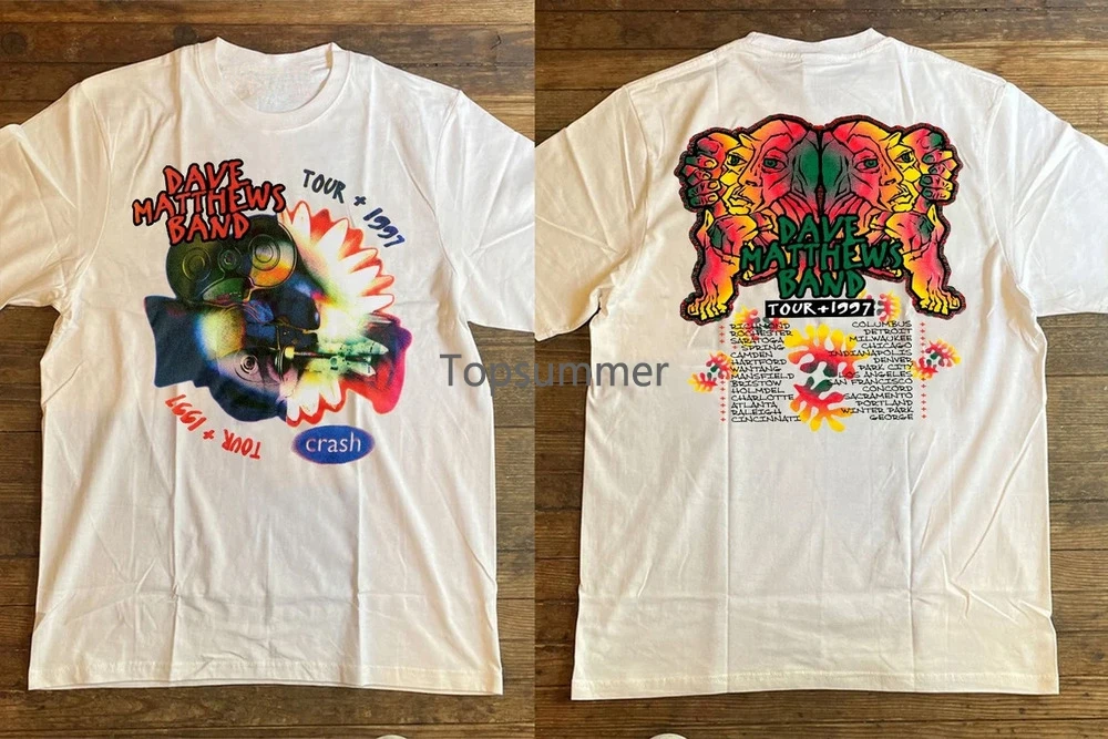 

Dave Matthews Band Crash Tour Cotton White Full Size 2 Sided Shirt 2A191