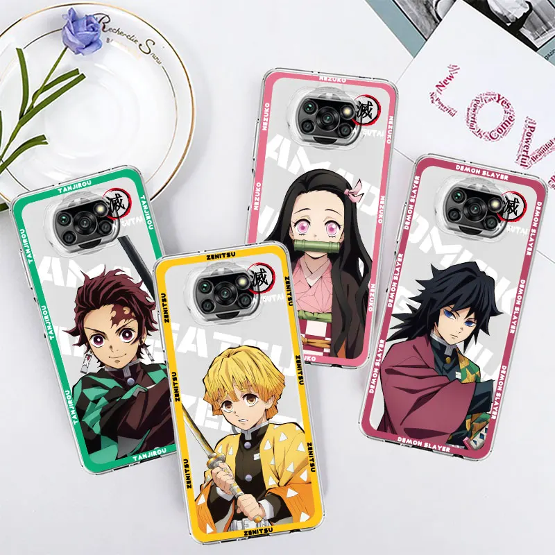 

Soft Silicone Phone Case for Xiaomi Mi 12 13 11 Lite 10T Pro POCO X3 NFC F3 F1 M3 M5 Note 10 Back Cover Demon Slayer Zenitsu