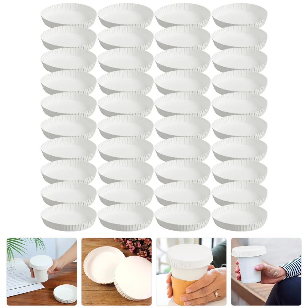 

150pcs Paper Cup Caps Paper Drinking Covers Disposable Cup Caps Paper Drinking Lids