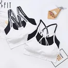 Сексуальный женский спортивный бюстгальтер, дышащий укороченный топ, Высокоэластичный, для тренажерного зала, фитнеса, йоги, бега, женская спортивная одежда, пуш-ап, с надписью, корсет