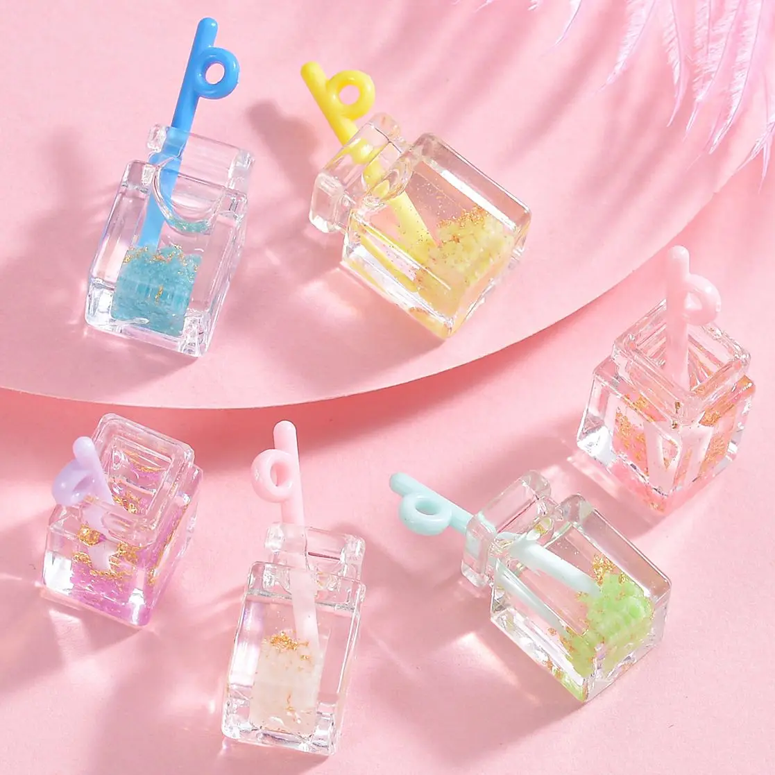 

Новинка, модные аксессуары для кухни в виде квадратной бутылки различных цветов, украшение для дома, ювелирные изделия, брелок для ключей