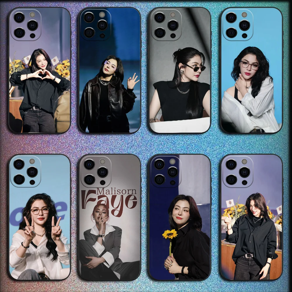 Чехол для телефона P-Peraya Malisorn Faye iPhone 16 15 14 13 12 11 Pro X XS Max XR Plus Mini Soft Black Cover