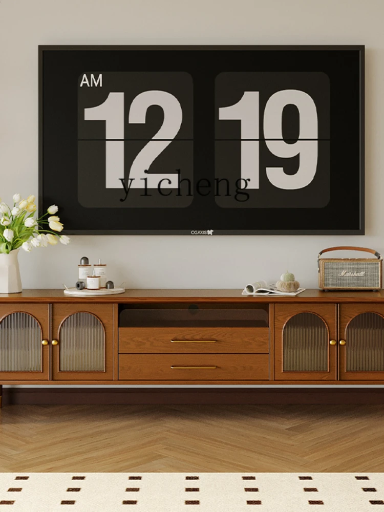 Шкаф для телевизора из массива дерева XL в стиле ретро