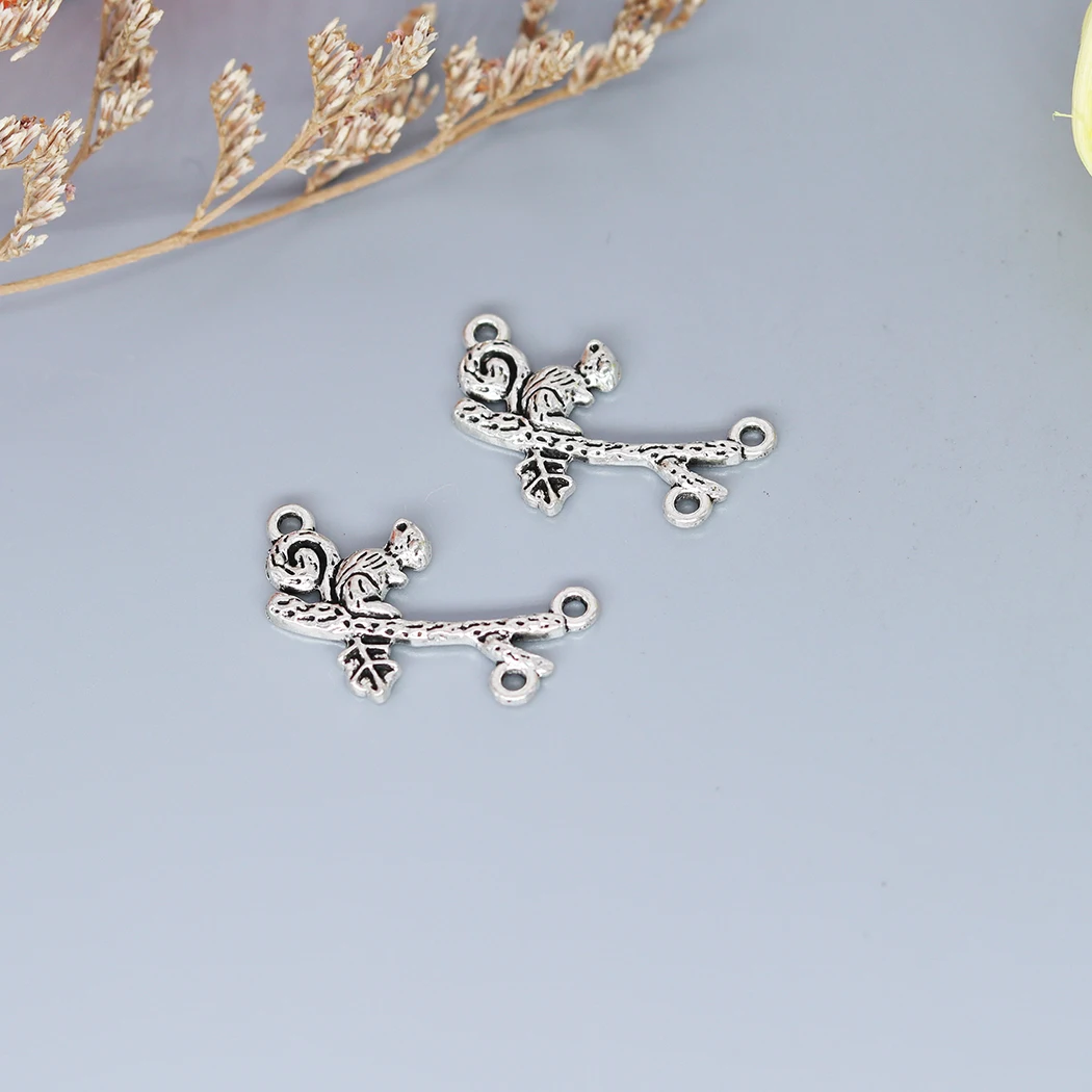 

10 шт. соединитель для белки, подвески, античное серебро, античное бронзовое покрытие, Очаровательная подвеска для браслета, Ювелирная фурни...