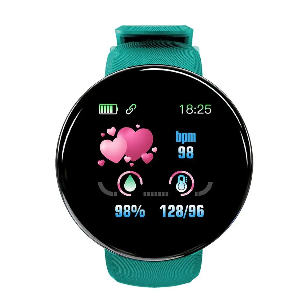 

Smart Watch Blood Pressure Heart Rate Monitor Waterproof Message Call Reminder Digital Men Women Watch Android IOS Clock D18