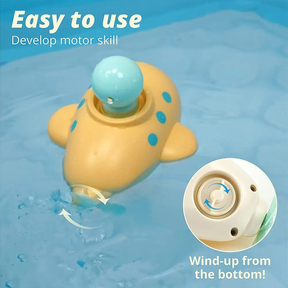 Wind-up Moving Boat With Spinning Rear Propeller Squirt Bath Toy For Kids Baby Shower Set Bathtub Toy Baby Water Toys