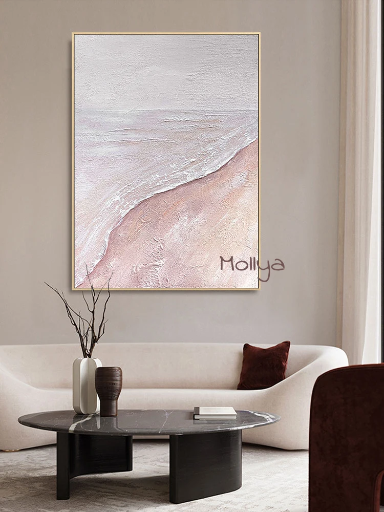 100% ручная роспись абстрактная картина маслом на холсте в гостиной розовая