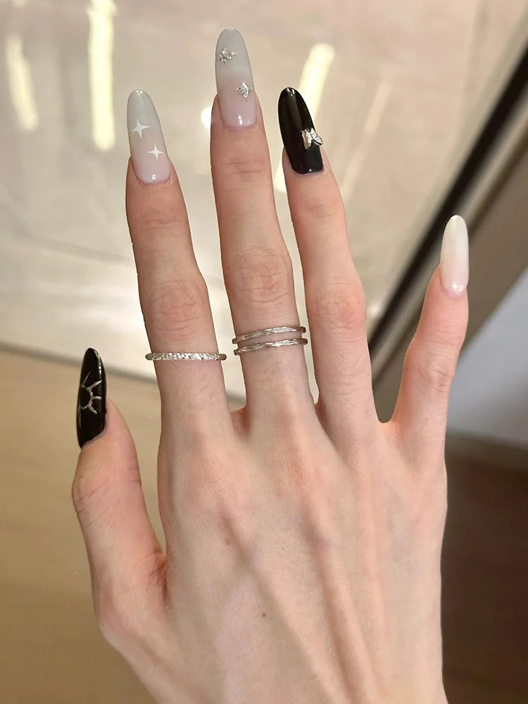 Двухслойный волнистый браслет из стерлингового серебра S925 простой дизайн