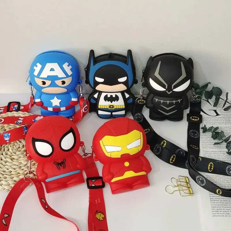 

Cartoon Avengers Marvel Spider-Man Iron Man Children's New Personalized Silicone Fashion Coin Headphones Storage Crossbody Bag