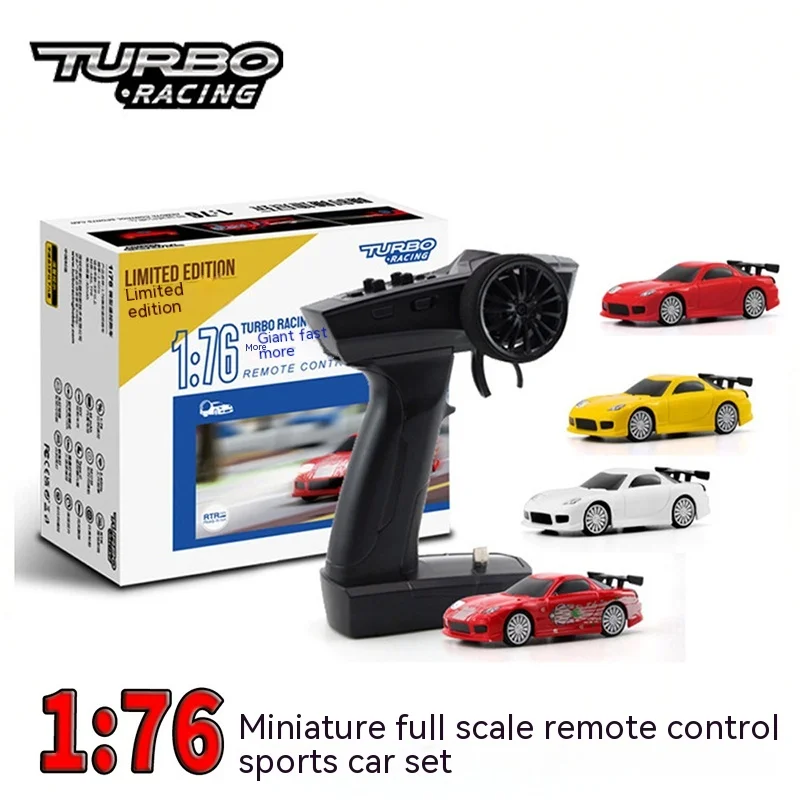 

TURBO RACING RC Car 1/76 Miniature Full Scale RTR Racing Type-C Rechargeable Parent-Child Toy Cars Adult Children Christmas Gift