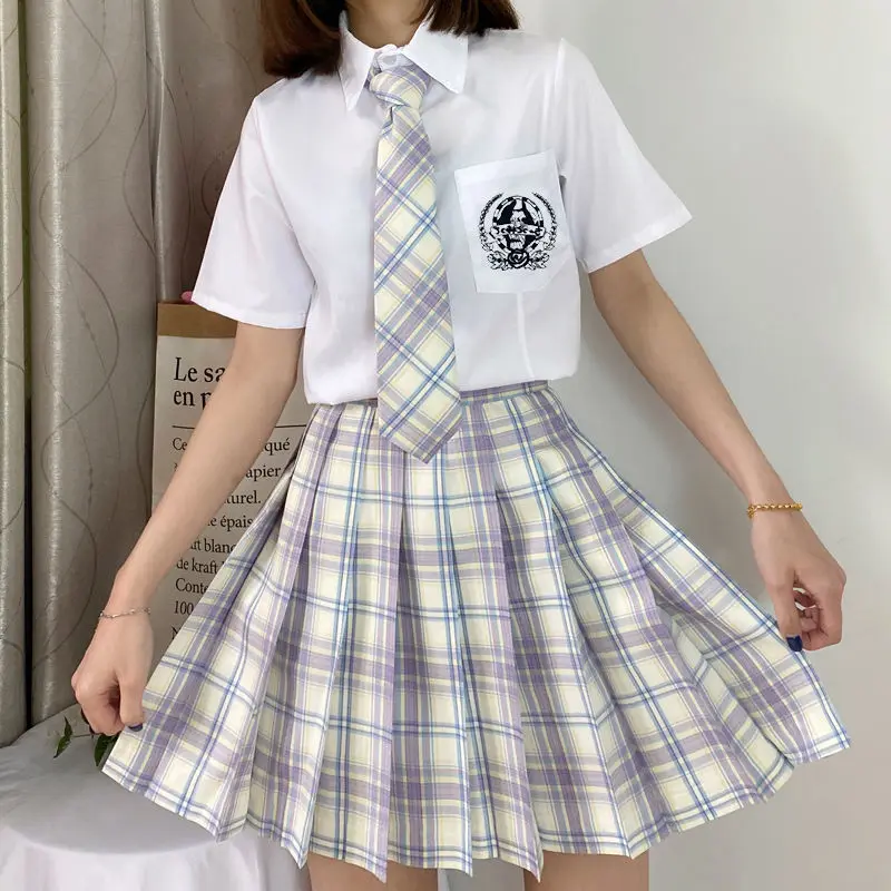 Hoshino jk школьная форма плиссированная юбка японская трапециевидная клетчатая с