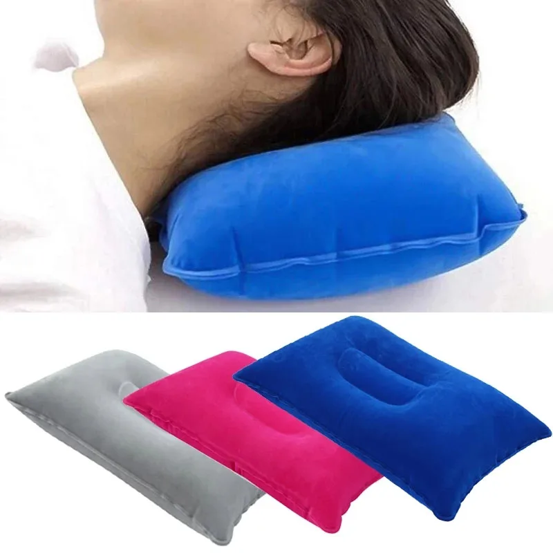 

PVC Portable Ultralight Inflatable Air Pillows Neck Support Headrest Camping Sleep Cushion Travel Hiking Beach Car Plane Pillows