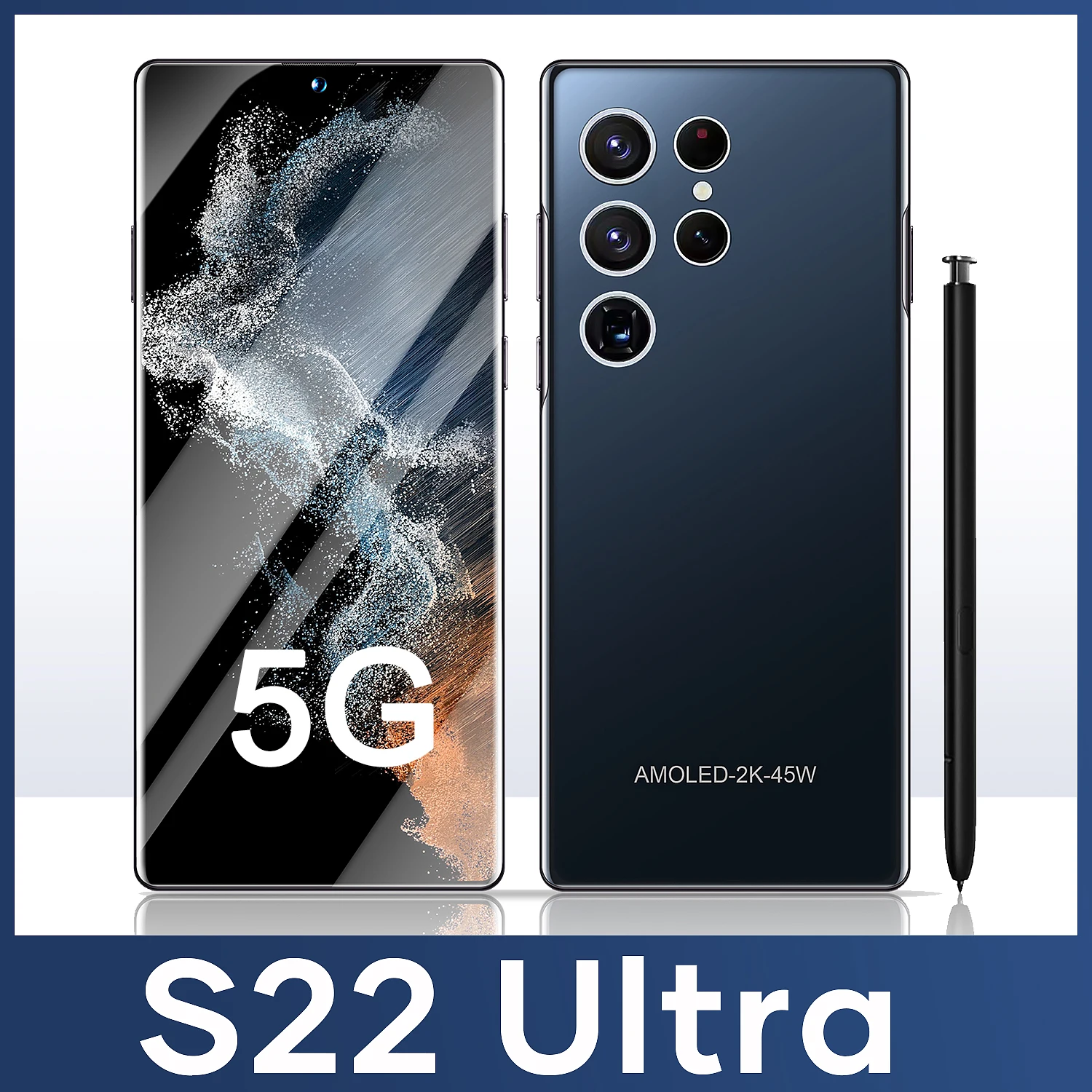 

SmartPhone S22 Ultra 7.3 HD Screen 4G 5G Dual Sim Cell Phone Original Android 12 Unlocked Mobile Phones 100MP 7300mAh Celulares