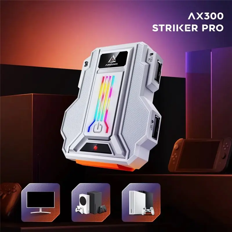 Фото Игровой адаптер AIMZENIX AX300 STRIKER PRO K&M для мыши, совместимый с PS4/3, ONE, X360, XSS, XSX, N-Switch, для наушников с разъемом 3,5 мм №2