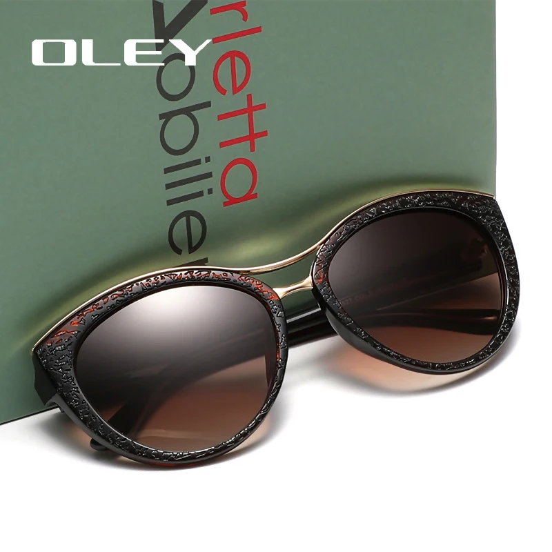 

OLEY High Quality Cat Eye Sunglasses Women brand designer Polarized Sun Glasses for woman Driving goggles gafas zonnebril dames