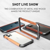 r just wood metal phone case for iphone 13 12 11 pro max mini luxury aluminum slim natural wood bumper for ip xr x xs max cover