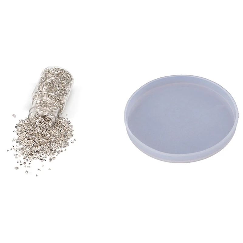 

35G Metal Crushed Stone Effect Filler Silver & DIY Resin Coaster Storage Box Jewelry Accessories Jewelry Molds
