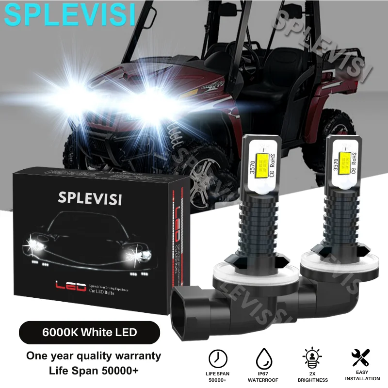 SPLEVISI, 2x яркость, лампы для передних фар, 6000 лм, 881 K, белый, 1000 для Arctic Cat 2012 GT, запасная фара SPLEVISI, 2x яркость, лампы для передних фар, 6000 лм, 881 K, белый, 1000 для Arctic Cat 2012 GT, запасная фара