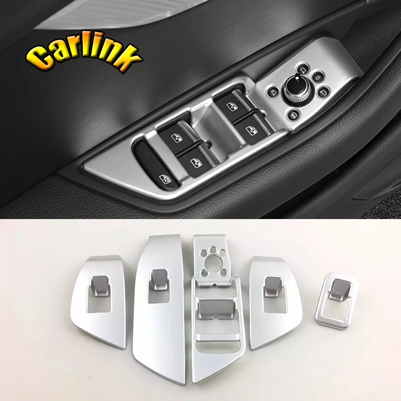 

For Audi A4 b9 2017 2018 2019 ABS Matte Silver Car Glass lift open decorative frame cover trim sticker interior accessories