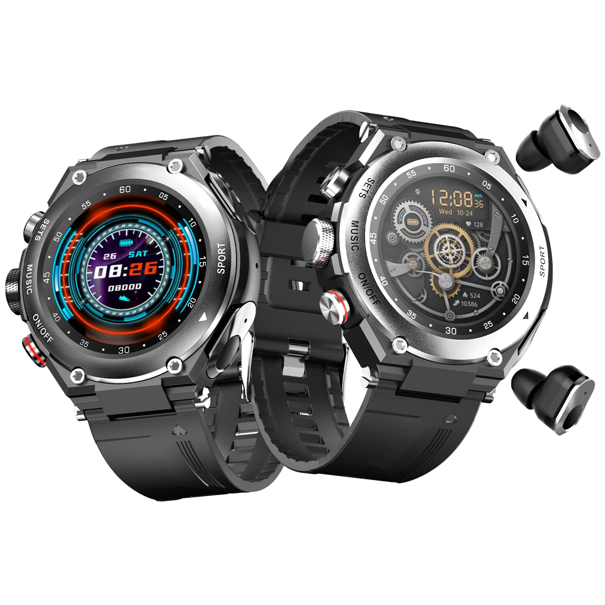 

T92 Smart Watch 2 in 1 With Earbuds Bluetooth Headset Smartwatch With Speaker Tracker Music Heart Rate Monitor TWS T92 pro