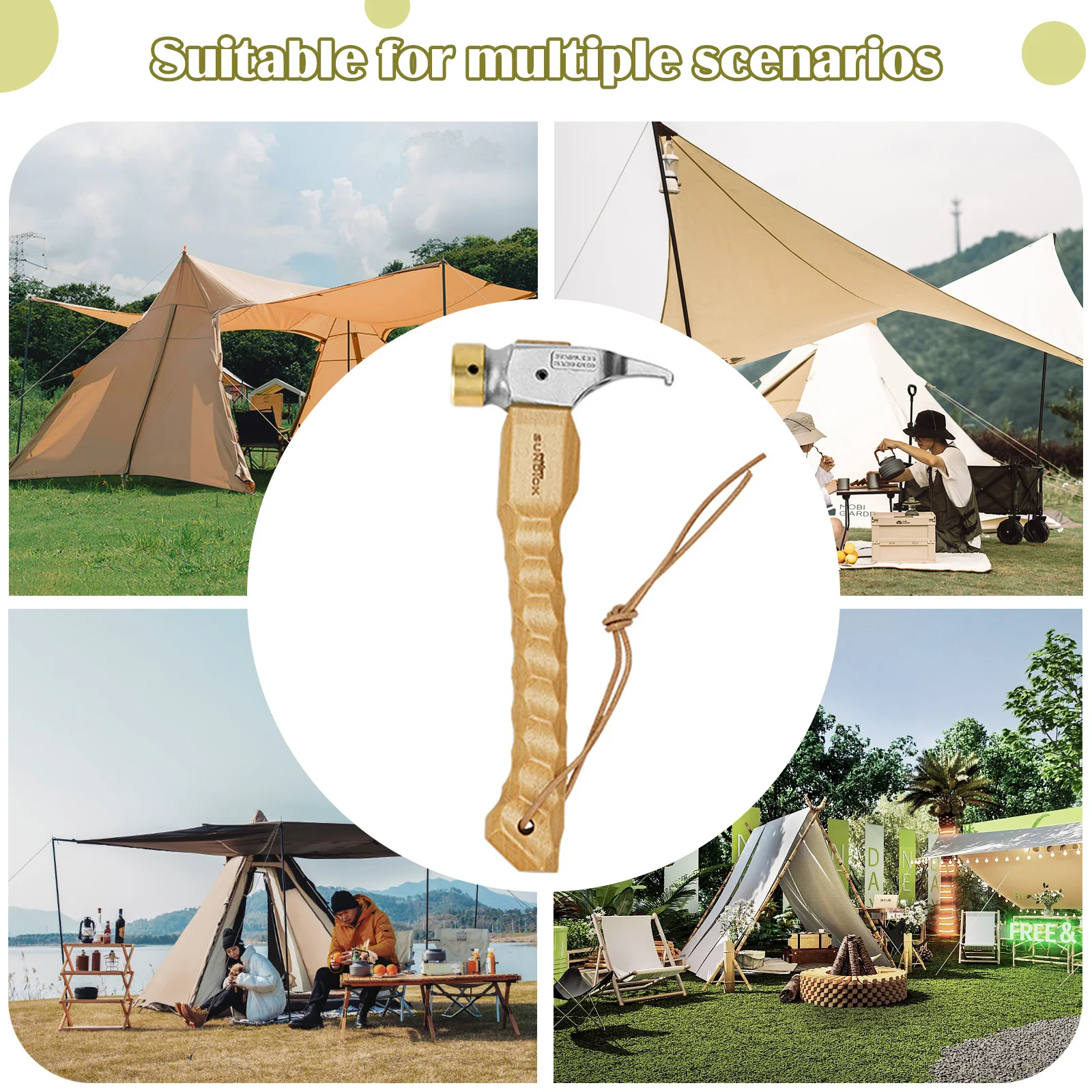 

Многофункциональный молоток для заземления sunчлен, навес для лагеря, колышки, экстрактор, фоторемень для альпинизма, походов