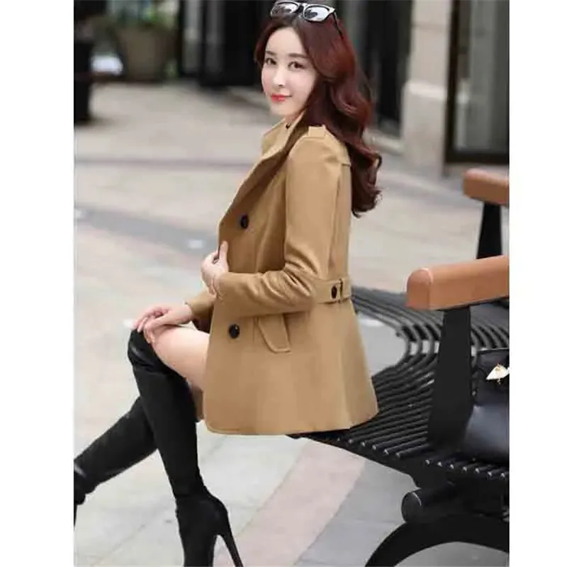 Модное короткое шерстяное пальто женское осенне-зимнее новое корейское