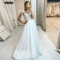 fivsole sweetheart beach dotted tulle wedding dresses 2022 robe de mariee princess detachable shoulder straps formal bride dress