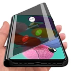 Умный зеркальный флип-чехол для samsung galaxy a52 a72 a32 a42 a22 a12 a02 a51 a71 a31 a21s m21 m31 m31s