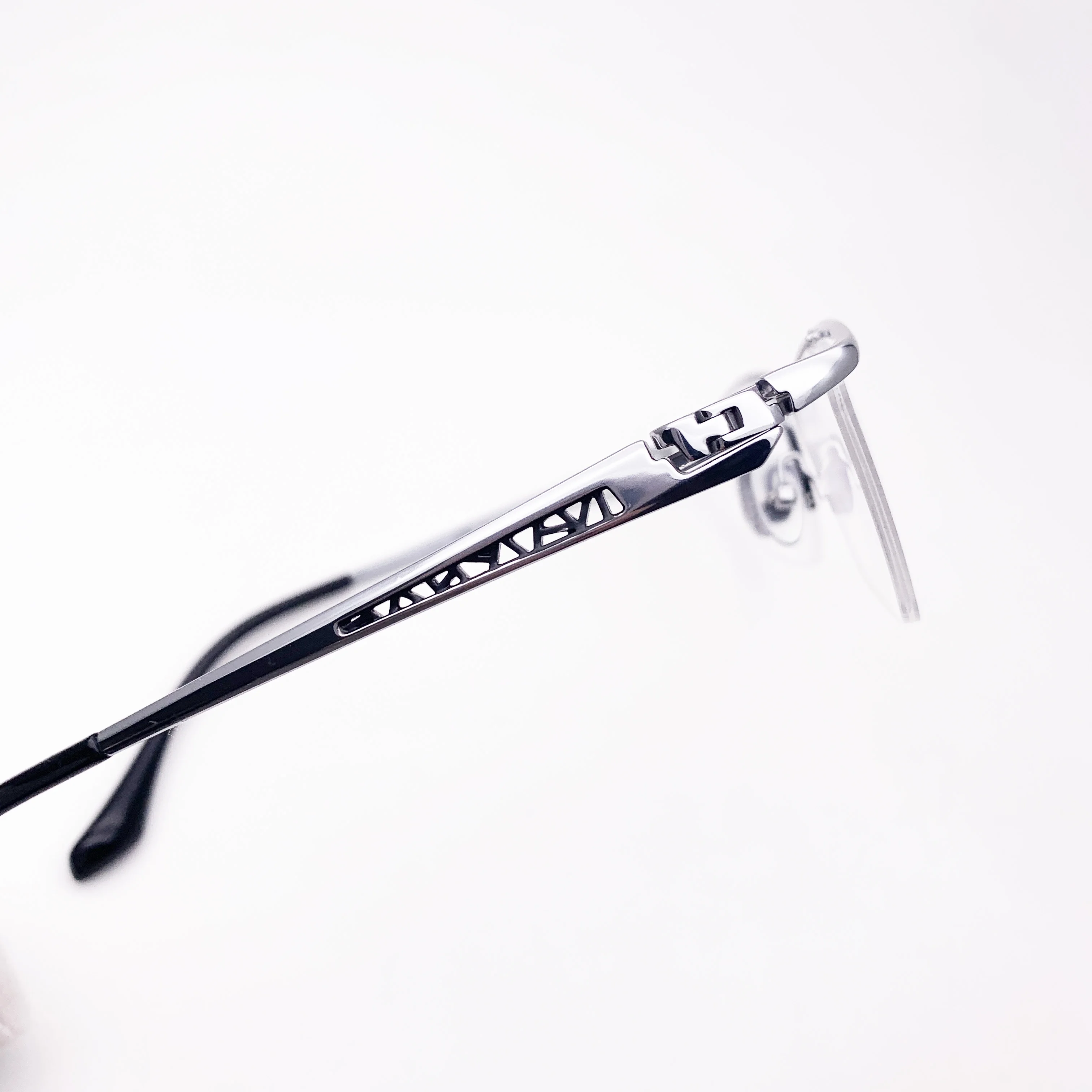 Belight Optical Cut out Design Sports Business Titanium Half Rimless Big Frame Men  Prescription Lens Eyeglasses Eyewear LA6162