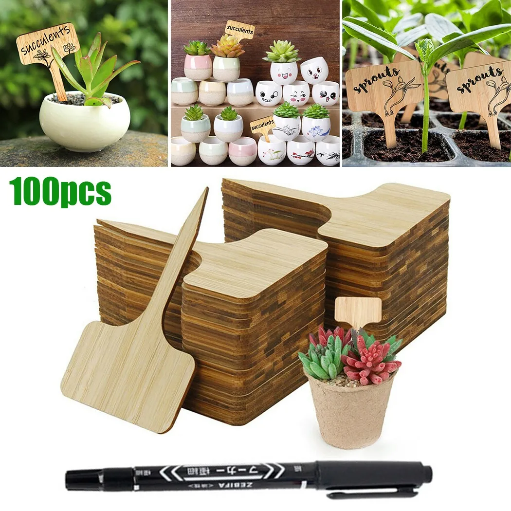 

Stake Plant T-Tags T-Tags 100Pcs Blank Decor Eco-Friendly Flower Garden