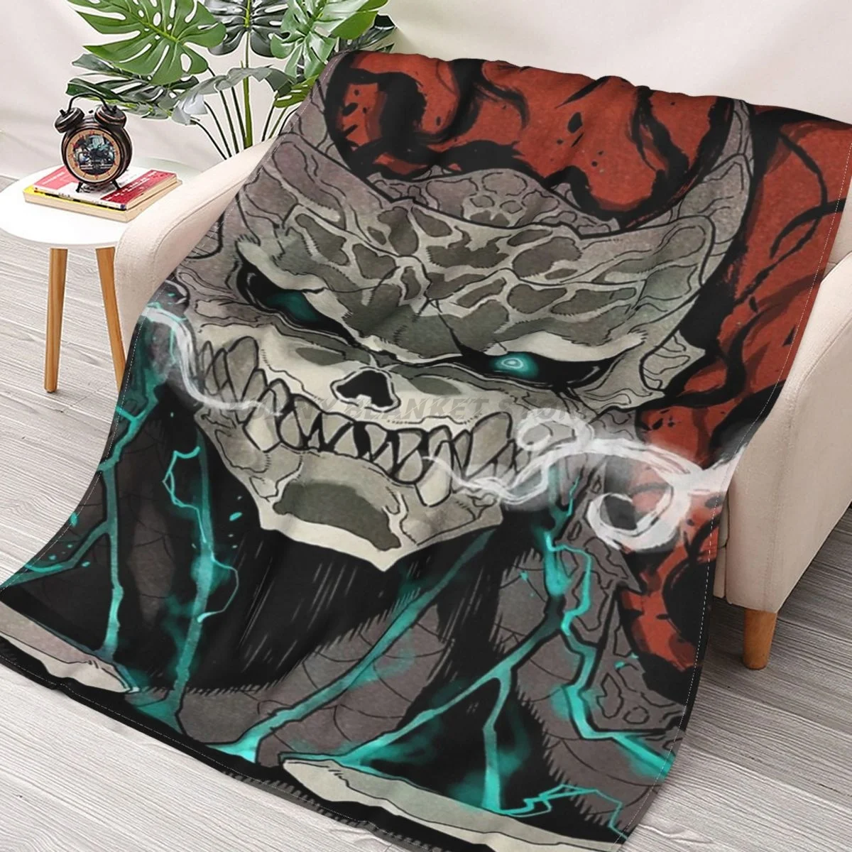 

Kaiju No 8 Throws Blankets Collage Flannel Ultra-Soft Warm picnic blanket bedspread on the bed