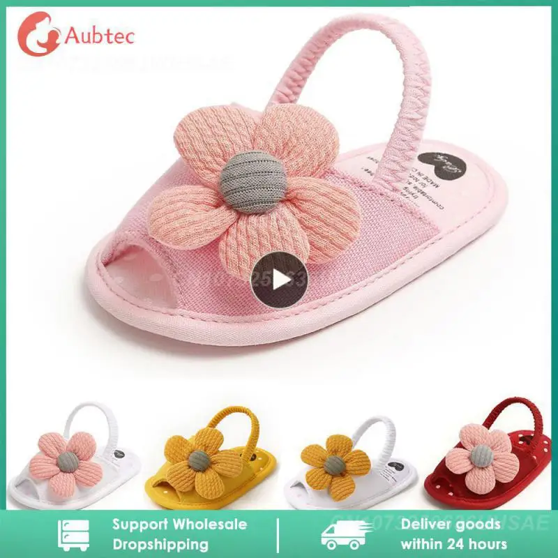 

Сандалии с подсолнухами для маленьких принцесс, мягкая подошва, Летние босоножки для малышей