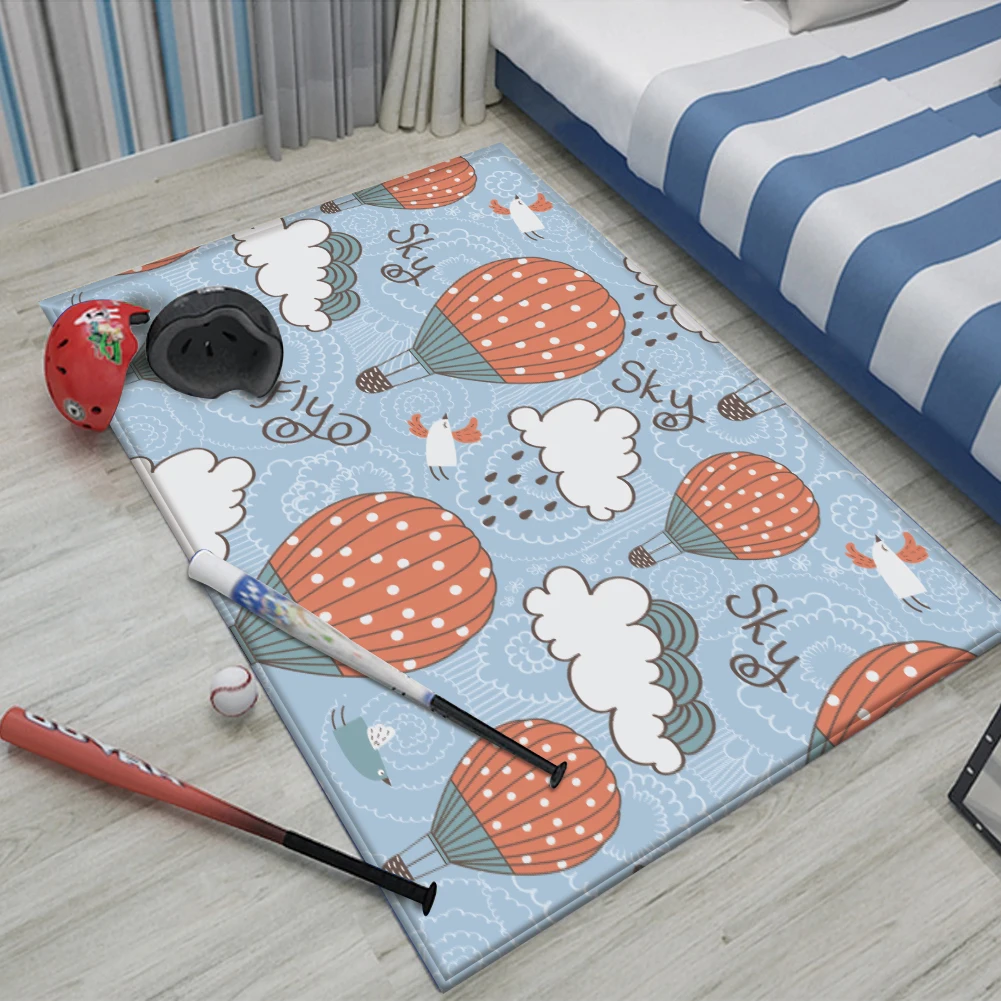 

Детский фланелевый коврик в виде простых животных с мультяшным рисунком, Детский ковер с ручным рисунком, детский игровой коврик, прямоугол...