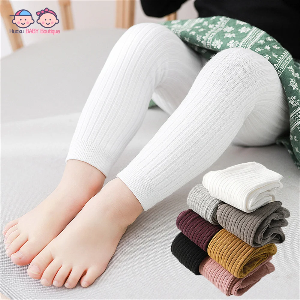 New Summer Newborn Girl Leggings Tight Baby Boys Girls Pants Solid Cotton Stretch Kids Children Knitting Trousers For Baby Gift