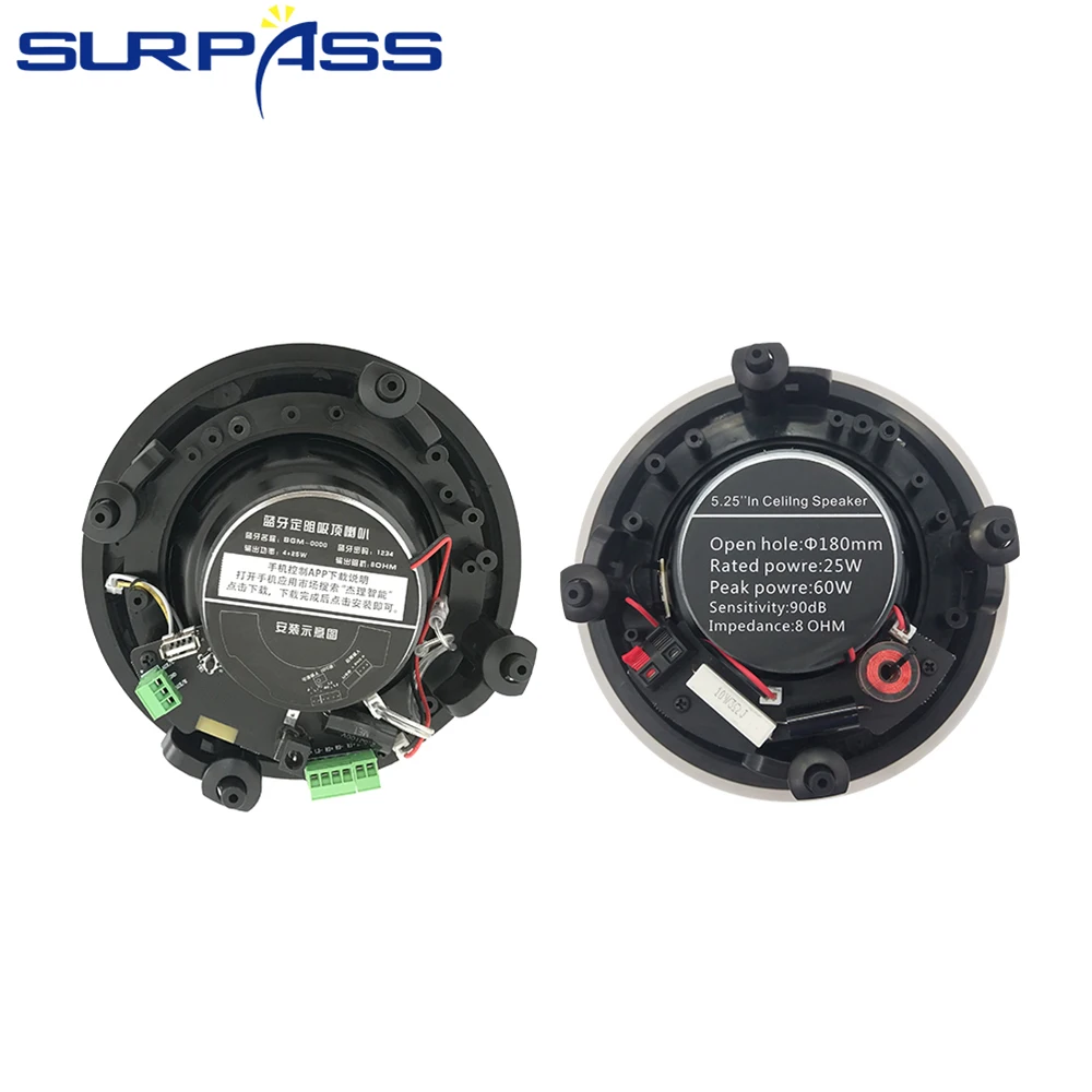 waterproof ceiling speaker shower home audio coxial hifi stereo sound 25w pa system white in wall bt speaker for bathroom free global shipping